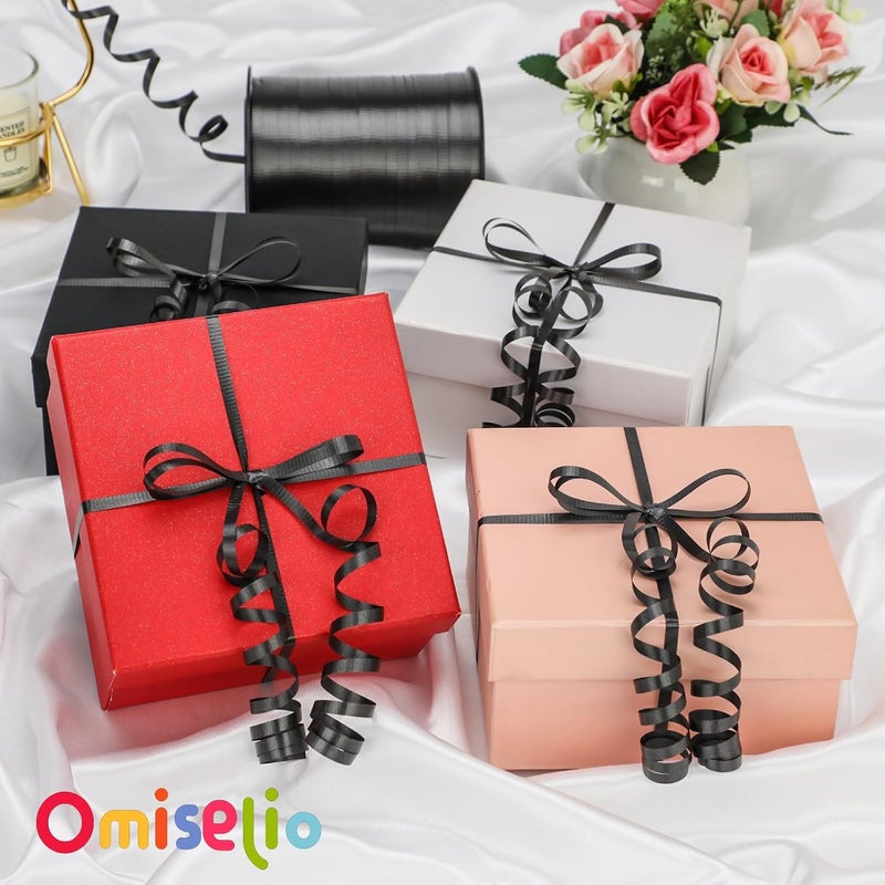 OMISELIO Black Ribbon - 500 Yard Crimped Curly Ribbon for Gift Wrapping, Balloons, Graduations, Halloween, Birthday Parties - Image 2